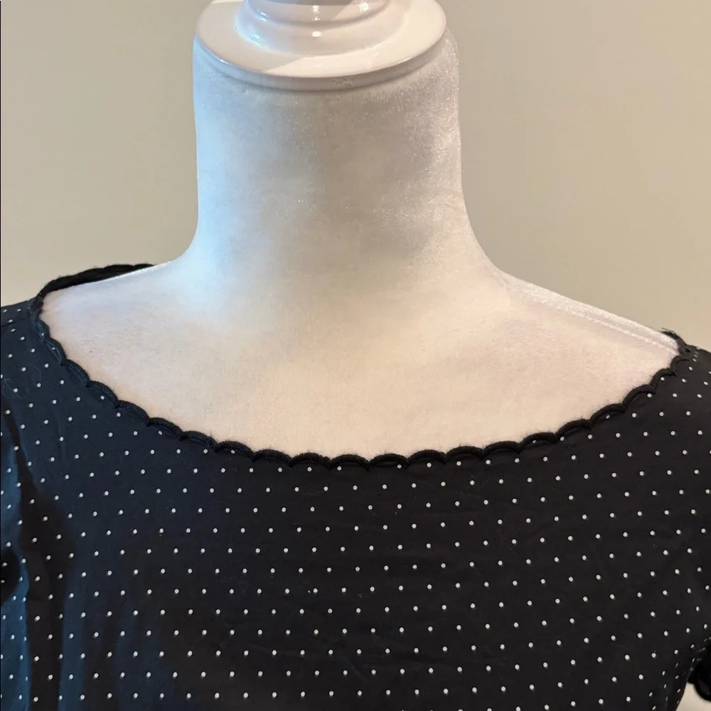 Kate Spade Smocked Waist Polka Dot Print Dress Sz M